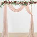 20Ft Wedding Arch Draping Fabric Panels, Blush Pink Chiffon Table Runner Decoration, Fabric Drapes Arbor Drapery Wedding Ceremony Reception Swag Decorations for Wedding Party Decoration