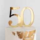Acrylic Fifty Cake Topper,50th Birthday Cake Toppers, 50th Anniversary Party Decorations Supplies
