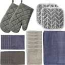 27 Pcs Kitchen Towels and Dish Cloths Set, Heat Resistant Oven Mitts Pot Holders Kitchen Absorbent Towels Dish Rags Dishcloths Reusable for Cooking, Grilling, Baking
