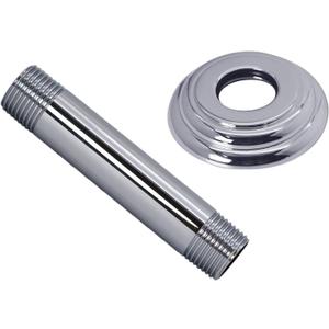 Westbrass 1/2" IPS x 4" Ceiling Mounted Shower Arm with Flange, Polished Chrome, D3604A-26