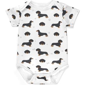 Baby and Dog Clothes, Cute Dog Theme Baby Onesie, Short Sleeve Infant Dog Baby Stuff Shower Gifts for Boys Girls 3M