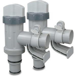 Plunger Valve with Holder for Above Ground Pools - Pool Hose Adapter Replacement Parts Compatible with Bestway Coleman Pool Filter Pump (2 Pack)