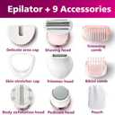 Philips Epilator Series 8000 5 in 1 Shaver for Women, Trimmer, Pedicure and Body Exfoliator with 9 Accessories, BRE740/14