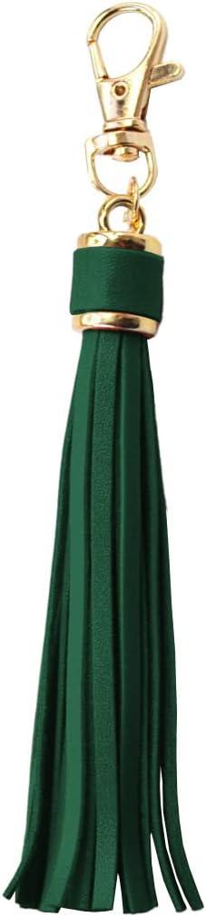 MSCFTFB 10pcs Tassel Purse Charm,Leather Keychain,Key Chain for Car Keyring Purse Accessory Bag Charm Gift for Mom(Green)