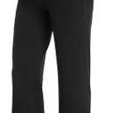 V VOCNI Women's Maternity Lounge Pants Pockets Stretchy Pregnancy Trousers Comfy Wide Leg Yoga Pajama Pants (Large, Black)
