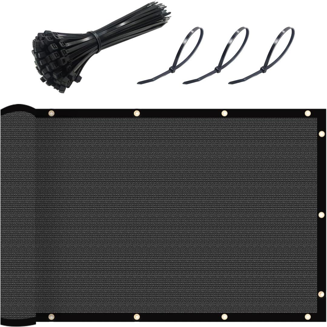 UPGRADE Fence Privacy Screen 4' x 25' Fence Commercial Shade Cover with Brass Grommets Heavy Duty Perfect for Outdoor Back Yard-Dark Grey, 