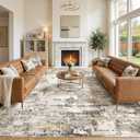 Jessibou 10x11 Area Rugs Abstract Washable Living Room Rug, Gold Brown