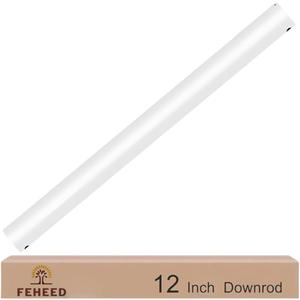 12 Inch Ceiling Fan Downrod, 1" Diameter White Ceiling Fan Extension Rod (No Threads),Universal Down Rods for Ceiling Fans,Easy Installation