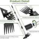 2-in-1 Weed Puller Tool,Dual-Head Garden Hoe Weeder Tool with Long Handle,Heavy Duty Manganese Steel Weeding Tool for Gardening,Uprooting Weed Remover for Yard Lawn Patio and Garden