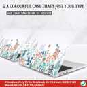 CISSOOK for MacBook Air 13.6 Inch Case 2022 2023 2024 2025 2026 Release Model A2681 A3113 A3240 A3449, Matte Frosted Hard Shell Cover with Keyboard Cover for MacBook Air 13.6 M2 M3 M4 M5 - Wildflowers