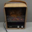 Shinic Portable Fireplace Heater for Indoor Use,1500W Fireplace Space Heater with Thermostat, Realistic 3D Flame & Crackling Sound, ETL Listed Home Office (Oak)