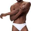 Speedo Men's Swimsuit Brief Comfort Waistband,32,Mijni White
