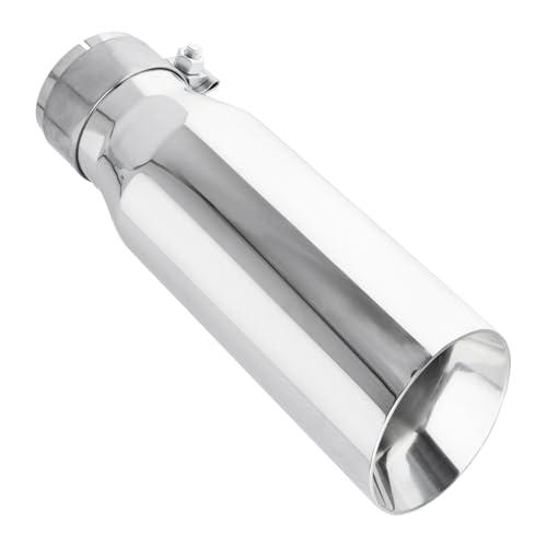 QYFNB 304 Stainless Steel Car Exhaust Tip, 2.5" Inlet, 3" Outlet, 12" Overall Length, Polished Dual-Layer Slant Cut Design, Clamp-On for 2.5-Inch Outside Diameter Tailpipe