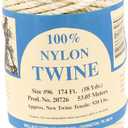 #96 Twisted White Nylon Twine 1 lb Tube 174 Feet