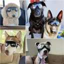NAMSAN Dog Goggles Medium to Large Breed, Anti-UV Sunglasses for Dogs Large Breeds, Windproof Driving Dog Eye Protection, Doggy Glasses with Elastic Straps, Adjustable, Black