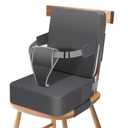 Laapee Booster Seat for Kitchen Chair, 2-in-1 Integrated Booster Seat for Dining Table with Backrest and Adjustable Straps - Non-Slip & Waterproof, PU Portable Toddler Eating Travel Baby Booster