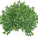 30Pcs Italian Ruscus Greenery, 23" Artificial Silk Stems Garland w/Green Leaf Vines Bendable Faux Hanging Plants Spray for DIY Wedding Arch Bouquet Table Centerpieces Vase Filler and Home Indoor Decor