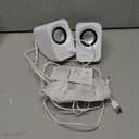 Speaker - 14W Stereo PC Speakers, USB Powered, Compact Size with 30 Tilt Design, Volume Dial Control, for Desktop, Laptop, Monitor, Gaming Consoles, White