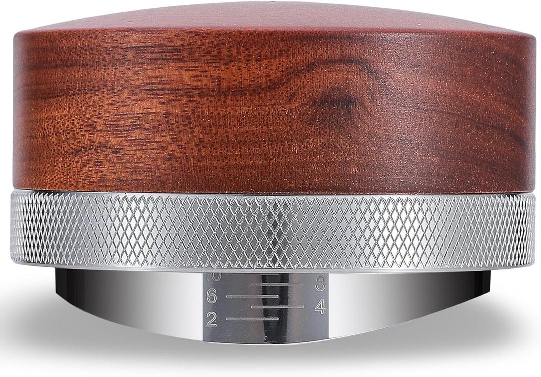 KNODOS 54mm Espresso Distribution Tool Rosewood Adjustable Stainless Steel Coffee Distributor Leveler Compatible with Breville Espresso Machine Accessories