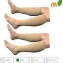 HealthyNees Shin 15-20 mmHg Med Compression Circulation Wide Leg Big Calf Sleeve (Beige Combo, 3X-Large)