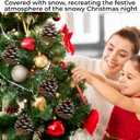 20 Pieces Christmas Pine Cones Decorations Picks - Snow Pine Cone for Xmas Tree Garland Wreath Ornaments Pinecones Decorating Winter Holidays Home