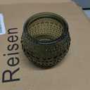 16 Pcs Green Votive Candle Holders, Round Glass Tea Lights Holder with Polka Dot Embossed, Votive Candle Holders for Weddings, Home Decor, Baby Shower, Special Occasions