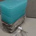 10 Set Stainless Steel Snack Containers with Lid Spoon and Fork Grab and Go Double Compartment Food Lunch Containers Reusable Bento Salad Dip Boxes for Travel Office Picnic Camping