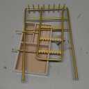 SONGMICS Jewelry Holder, Jewelry Organizer, Jewelry Display Stand with Metal Frame, Velvet Tray, Necklace Earring Bracelet Holder, for Studs, Rings, Gift Idea, Pale Gold UJJS021A01