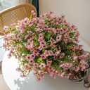 DUYONE Artificial Flowers Outdoor,UV Resistant Realistic Garden Artificial Plants,Bright 16 Bundles No-Fade Veranda Fake Faux Flowers,for Porches Patios Walkway Gardens Decor-Pink