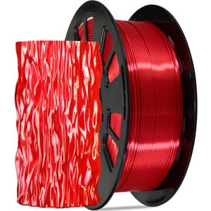 Silk Red PLA Satin Shiny 3D Printer Filament, 1.75mm Diameter 1kg Spool 2.2lbs for FDM 3D Printers