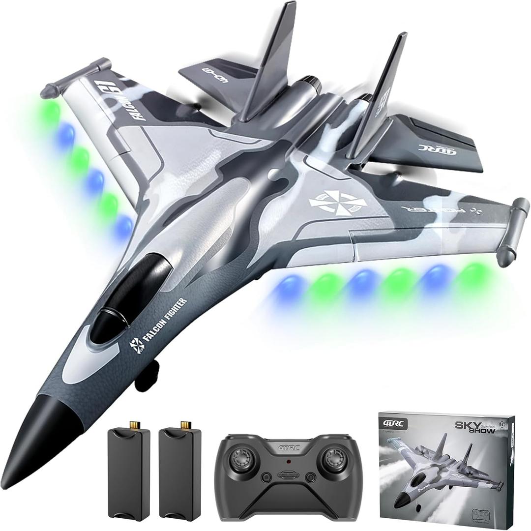 4DRC G1 RC Plane 2.4GHz 4 Channel 6-axis Gyro Stabilizer RTF Glider Aircraft Plane Jet Fighter Toys,Easy to Fly Chritsmas Gift Fighter Aircraft for Adults Kids Beginners Boys,2 Battery