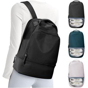 Gym Backpack for Women, Gym Bag with Shoe Compartment, Water Resistant Lightweight Sports Yoga Travel Backpack with Wet Pocket,Cheer Backpack,Black