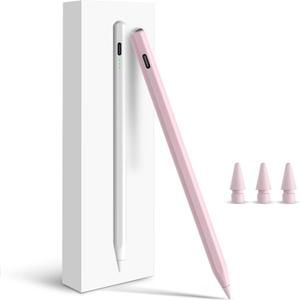 Pencil for Apple iPad A16 10th Generation, Fast Charge Stylus Pen for 2026-2018 iPad A16/11-6th Gen, Air 11/13 M4/M3/M2/5th-3rd, Pro 13/11/M4/12.9", Mini A17 Pro/6/5th Palm Rejection Tilt Sensitivity (Pink)