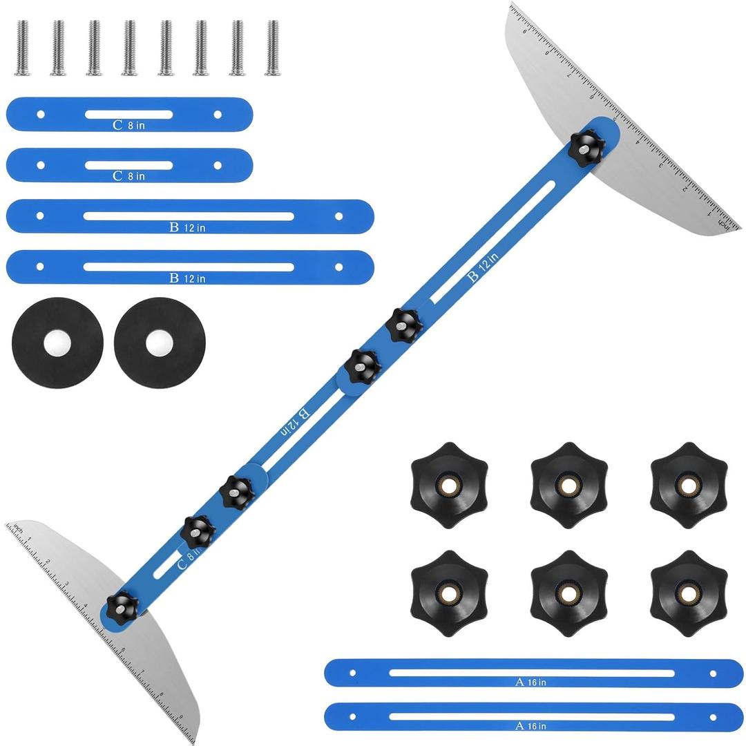 Adjustable Stair Tread Template Tool  Aluminum Alloy Stair Jig for Accurate Measurements, Stair Gauge for Stairs, Risers, Shelves, and Drywall Cutting