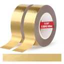 2 Rolls Gold Washi Tape 0.59In  130Ft (Total 40m) Low Tack Solid Foil Gold Tape, Shiny Metallic Decorative Tape for Wall Mirror Decor Crafts Christmas Gift Wrapping