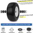 GICOOL 2-Pack 13x6.50-6 Flat Free Lawn Mower Tire and Wheel Assembly, 13" Smooth Tread Solid PU Tire with 3/4" or 5/8" Bearing, 4"-6.5" Adjustable Centered Hub for Lawn Mowers & Garden Tractors