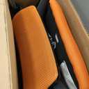 BestOffice | Ergonomic Office Chair | Mid-Back Swivel Desk Chair | Breathable Backrest & Lumbar Support | Adjustable Height | Sponge Seat | Rolling Wheels | Orange | for Adults & Women, 22D x 22W x 35.2H in