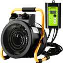 Greenhouse Heater with Digital Thermostat, Grow Tent Heaters, Overheat Protection, Fast Heating for Green House, Flower Room, Yellow-Black