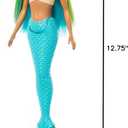Barbie Mermaid Doll with Two-Tone Blue & Yellow Fantasy Hair & Headband Accessory, Toy with Shell Bodice & Turquoise Tail