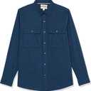 Amazon Essentials Mens Slim-Fit Long-Sleeve Two-Pocket Utility Shirt (Blue, XS)