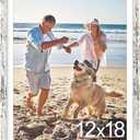 decorUhome 12x18 Picture Frame, Display Pictures 11x17 with Mat or 12x18 without Mat, Wall Mounting Photo Frame, Distressed White, 1 Pack
