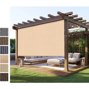 Outdoor Shades Roller Exterior Blinds,Cordless Patio Shades Roll Up Outdoor Blinds for Patio Porch Backyard Pergola Gazebo Privacy Screen Protection,UV Sun Blocking,Fade-Resistant 10ft Wide x 8 H, 120"W x 96"H