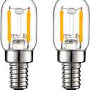 T22 T7 E12 Bulb Night Light Bulbs for Himalayan Salt Lamp,2700K 1W=15W, E12 Led Bulb,150lm, AC120V, ETL,360° , No Flicker, Candelabra Light Bulbs for Stair, Bedside, Turkish, Decoration, Desk,2Pack