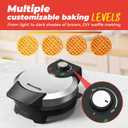 Waffle Maker, 7 Round Classic Belgian Waffle Iron, Adjustable Browning Control, Easy-Clean Nonstick Plates & Cool Touch Handle, Space Saving Storage, Stainless Steel