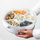 2Pack Veggie Tray With Lid for Fridge Organizer Bins Divided Snackle Box Container with 6 Compartments for Party Serving Platter, Fruit Tray with dip, Snack Storage, Reusable Meal Prep
