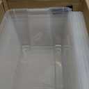 IRIS USA 68 L (72 QT) Plastic Storage Box with Lid and Latches - 4 Pack - BPA-Free, See-Through Organizing Solution, Durable Nestable Stackable Containers, Secure Pull Handle - Clear