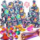 NAWITDA 28 Pack Valentines Day Gifts for Kids Classroom Galaxy Slime with Astronaut Valentines Cards Boxes, Valentines Classroom Exchange Gifts School Party Toys for Boys Girls, Pack Of 2