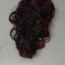 IMISSU Messy Curly Hair Short Claw Ponytail Hair Extensions Pony Tail Clip in Hairpieces (Black Ombre Burgundy)