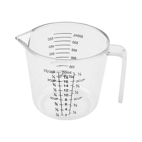Plastic 2 ½ Cup Measuring Cup Stackable Liquid Measuring Cup with ML and Cups Measures