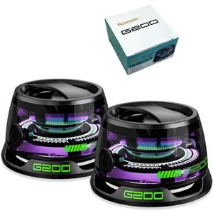 2 Pcs G200 Magnetic Bluetooth Speaker,Multifunctional Portable Mini Speaker with Multi RGB Color Light Show-3D Surround Sound Effect,Christmas Birthday Gifts